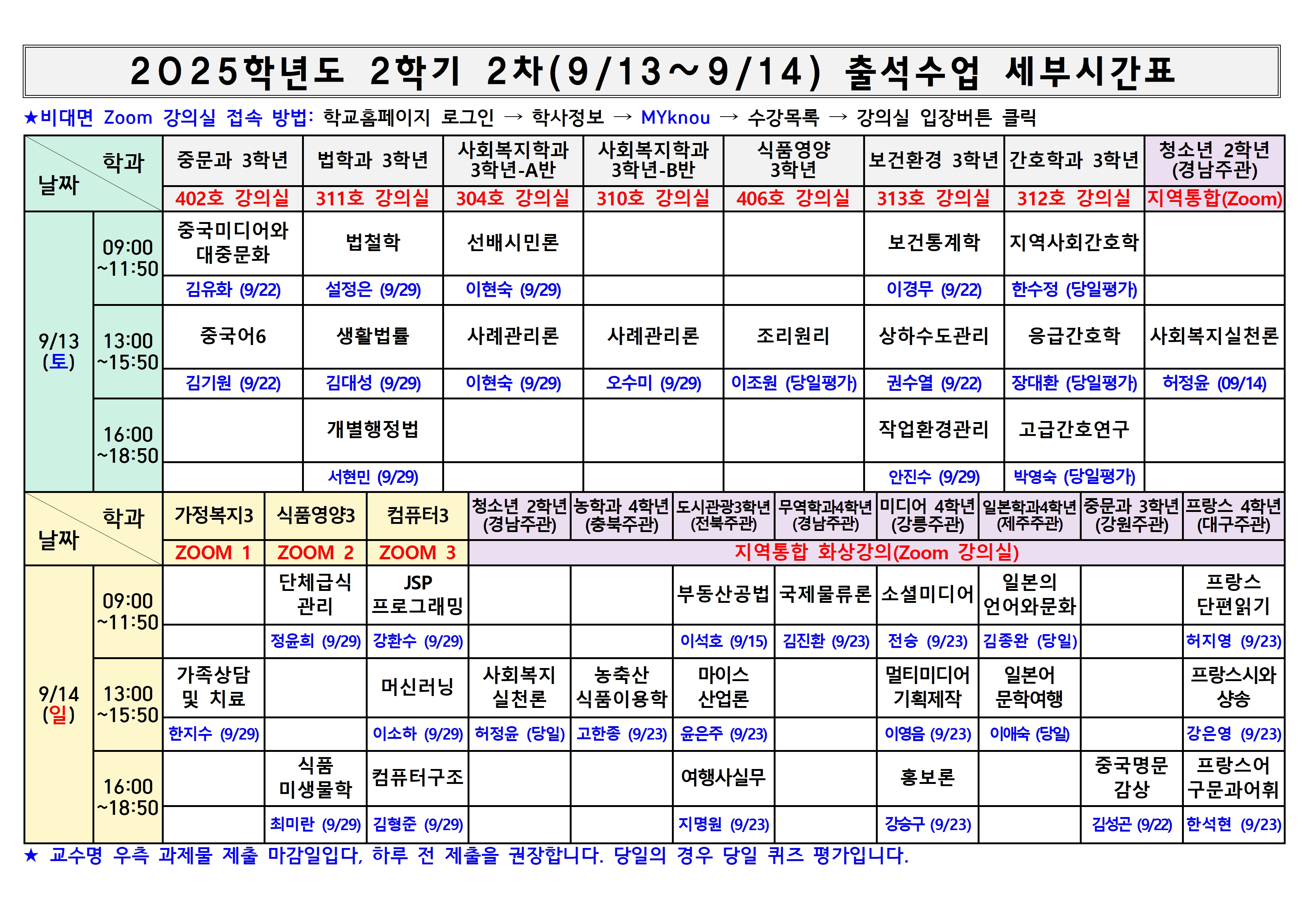(공지용)2025.2학기 2차(0913_14)출석수업 공지용 시간표001.jpg