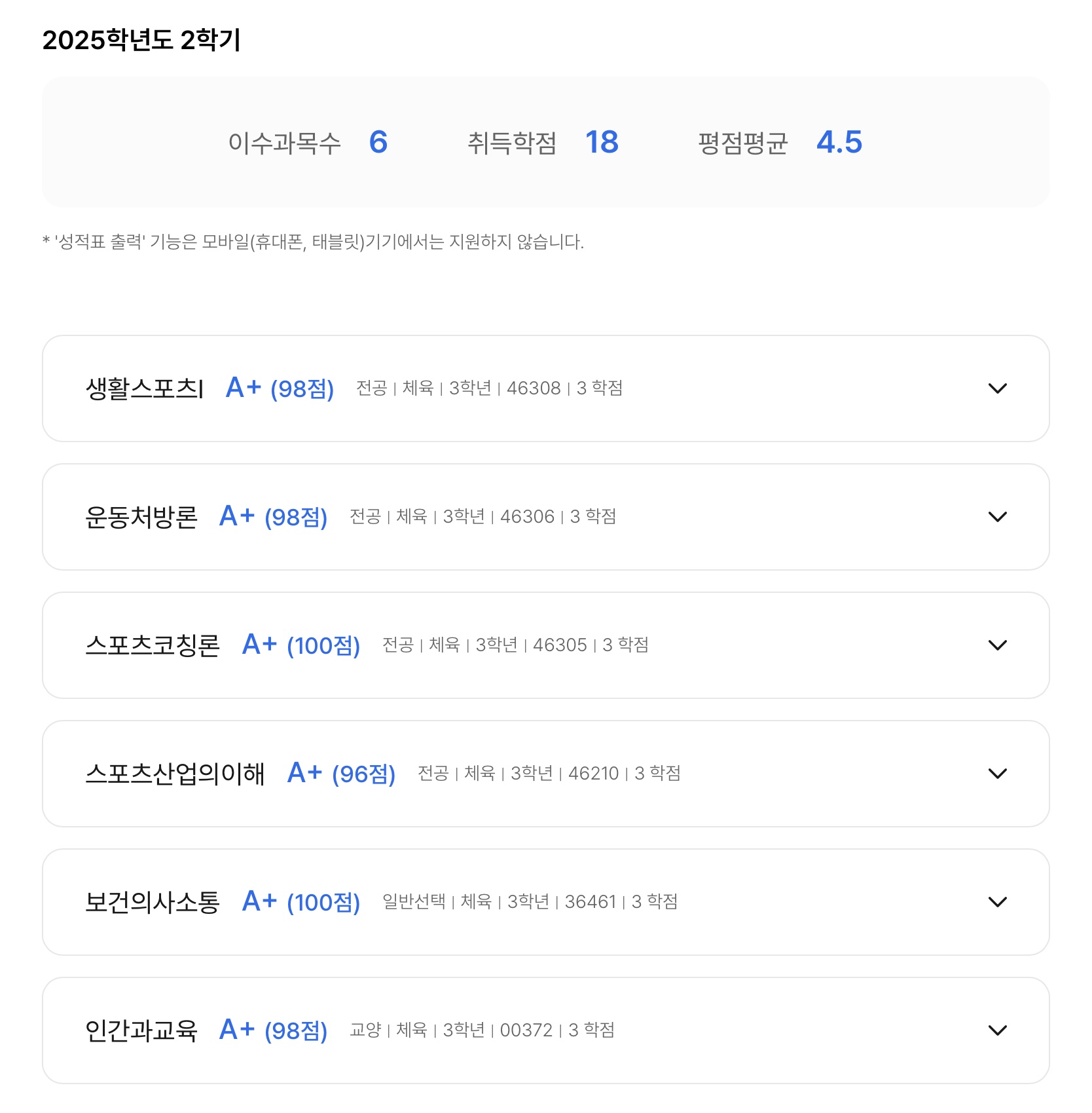 편입 첫 해, 올 A+ 받았습니다. 2번째 사진