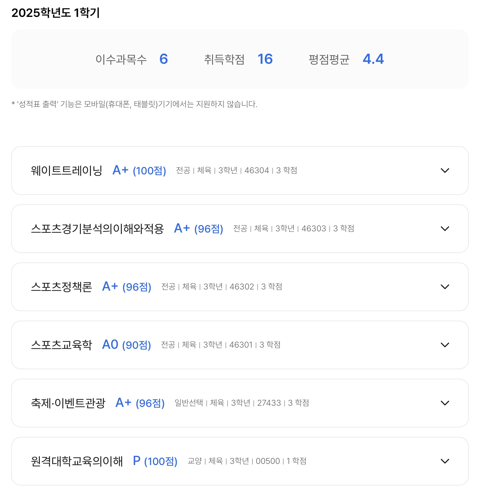 편입 첫 해, 올 A+ 받았습니다.