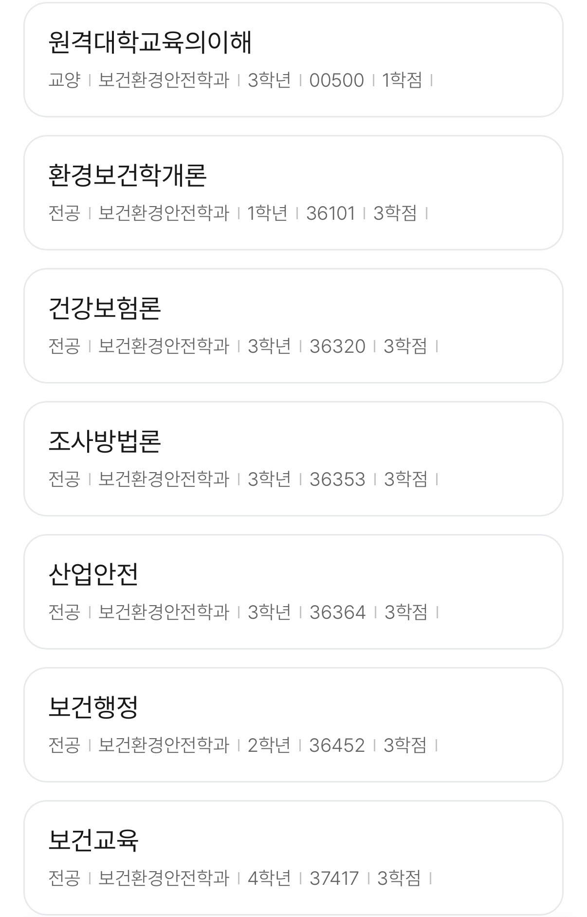 3학년 편입 수강신청 과목 조언 부탁 드립니다