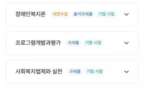 대면 수업이 있는 것은 과제물이 없고 기말시험만 보는거 맞죠?